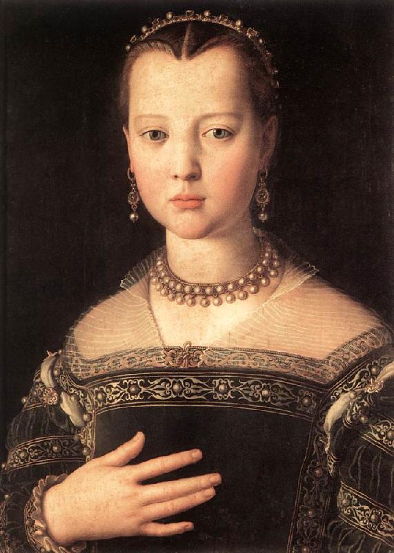 BRONZINO, Agnolo Portrait of Maria de Medici Sweden oil painting art